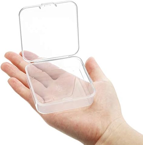 SATINIOR 24 Pcs Small Clear Plastic Container Box, 2.5 x 2.5 x 0.8 in