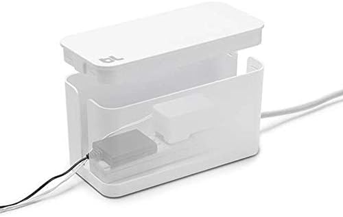 Bluelounge CableBox Cable and Cord Management System - Set of 1 Large and 1 Mini Box - White