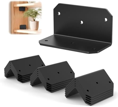 4"x2"x2" Corner Brackets for Wood, 200LB, Black 16 Pack