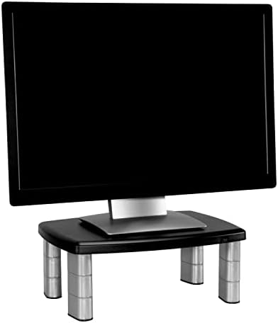 3M Adjustable Monitor Stand, Three Leg Segments, Simply Adjust Height from 1" to 5 7/8", Holds Up to 80 lbs, 11" Space B