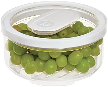 iDesign Small Round Fridge Produce Bin - Clear/White