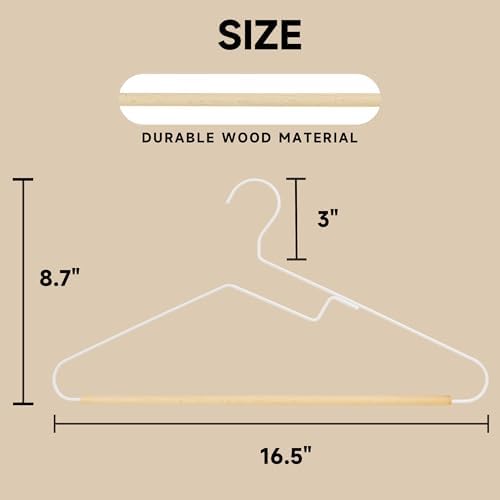 Wire Hangers with S-Shaped Opening Design, White, 36-Pack
