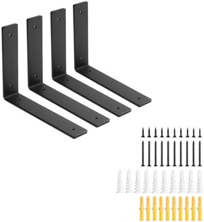 8 Inch Heavy Duty Floating Shelf L Brackets, 160 lbs, 4 Pack