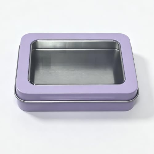 24 Pack Metal Storage Organizer Tins, Purple, 4.5 x 3.3 x 0.87 inches