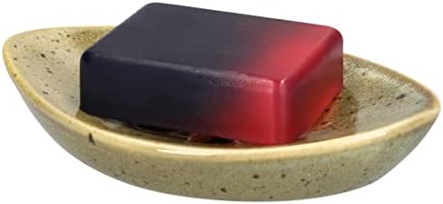 Ceramic Soap Dish with Self Draining Tray for Bar Soap, Bathroom, Kitchen (Frog Eggs)