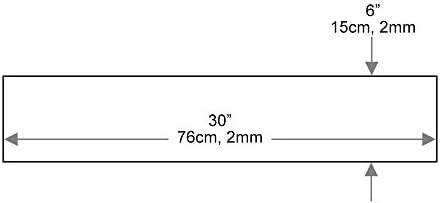Dulles Glass 6" x 30" Rectangle Floating Glass Shelf - Shelf Only - Tempered - 3/8" Thick - Flat Polished Glass