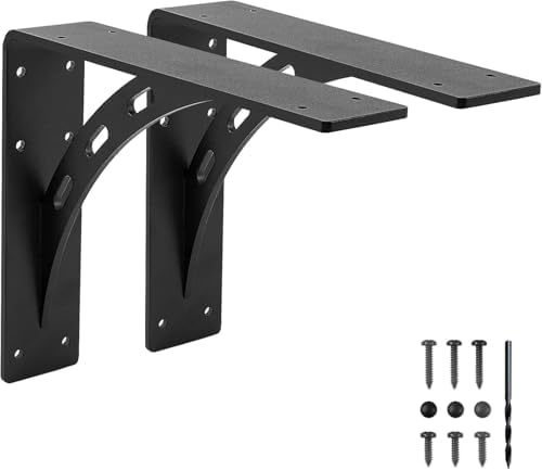 12 inch x 10 inchHeavy Duty Shelf Brackets , Metal Mantel Brackets (Set of 2) Fireplace Mantel Brackets - Countertop Sup