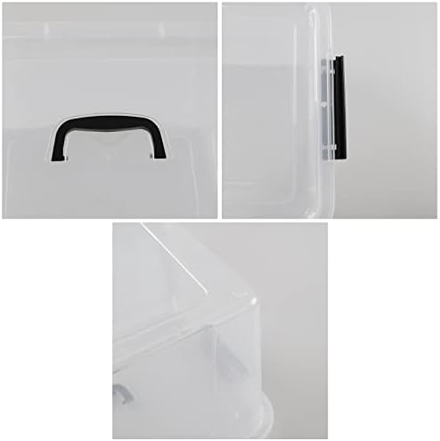 18 Liters Storage box with lid, Clear Plastic Storage Totes Set of 6