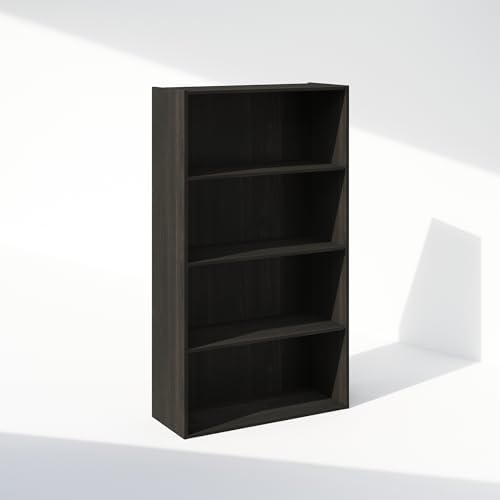 Furinno Simple Book Shelf, 4-Tier Bookshelf, Bookcase with Open Shelf, 9.4 x 23.6 x 41.7, for Living Room, Bedroom, Home