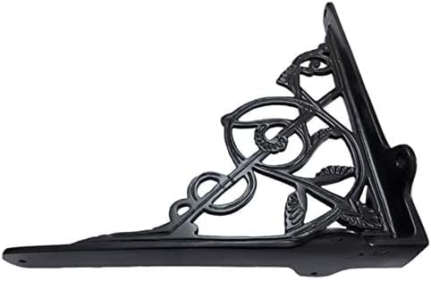 Adonai Hardware"Abiathar" Antique Iron Shelf Bracket (Supplied as 2 Pieces per Pack) - Black Powder Coated