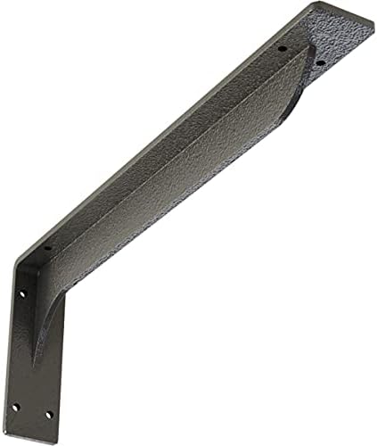 Ekena Millwork BKTM02X18X06EBHGY Steel Bracket Embrey, 2"W x 18"D x 6 1/2"H, Hammered Gray