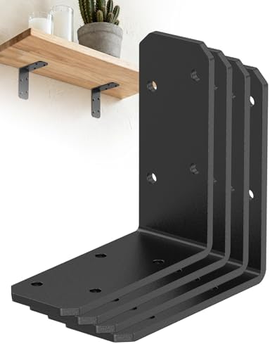 3"x3" L Brackets, 90 Degree Angle Iron, Black-4 Pcs