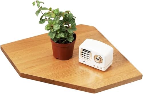 Corner Wall Shelf, Solid Oak Wood Floating Corner Shelf Organizer,Natural