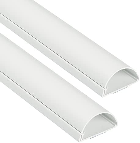 D-Line Half Round Cord Hider, Patented Cable Cover, Hide TV Wall Mount Wires, Raceway for Cords, Decorative Wire Covers,