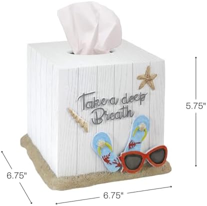 Avanti Linens - Tissue Box Cover, Standard Size Tissue Holder for Home