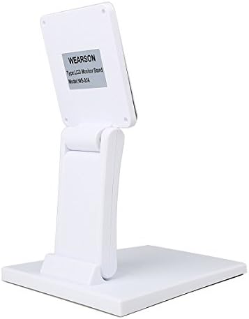 WEARSON Single Adjustable LCD Monitor Stand Mount Folding VESA Monitor Desk Stand with VESA Hole 75x75mm 100x100mm (Whit