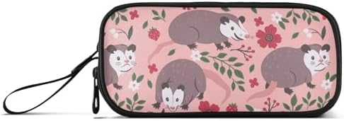 Fisyme Opossum Possum Pinks Pencil Case Large Capacity Pen Box Makeup Pouch Holder Organizer Stationery Bag for School Office College