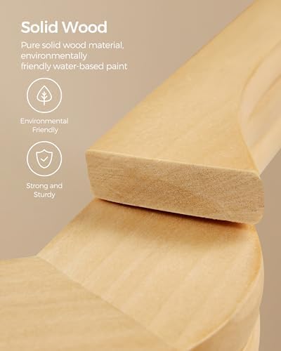 SONGMICS Wooden Hangers, 20-Pack Wood Hangers with Non-Slip Pants Bar