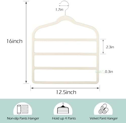 Velvet Pant Clothes Hanger Space Saving Non Slip Hanger Jean Slack Hangers
