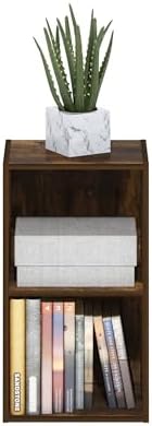 Furinno PASIR Book Shelf, 2-Tier Modern Bookshelf, Open Shelves Bookcase 9 x 12 x 21, Easy Assembly, for Living Room, Be