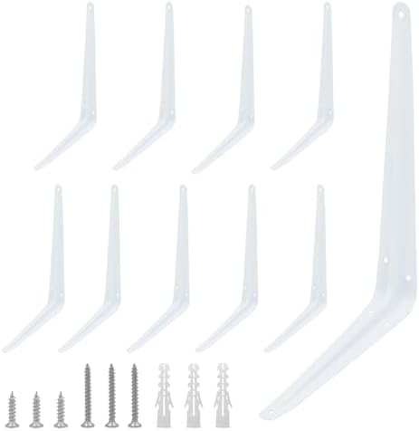Lilaly 10 Pack Shelf Brackets 12 Inch Shelf Bracket, Heavy Duty L Brackets for Shelves for Hanging Floating Shelves Brac