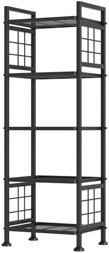 GIOTORENT 5-Wire Standing Book Shelf & Bookcase, Metal Storage Shelving Unit Pantry Rack for Laundry Kitchen Bathroom Or