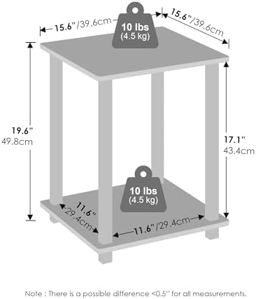 Furinno Turn-N-Tube 2-Pack Toolless 2-Tier Book Shelf, French Oak