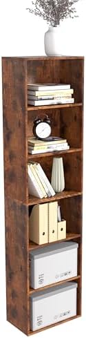 Wooden 6 Cube Storage Organizer, Vintage Brown 6 Cube Storage Shelf, 6 Tier Closet Organizers Storage Cubes Display Cubb