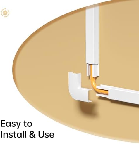 Delamu Cord Hider, 472in Cord Covers for Wires on Wall, One-Cord Cable Hider, Self-Adhesive Wire Hiders Wire Covers for 