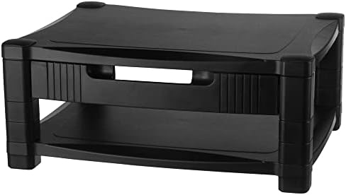 Kantek Two-Level Monitor Stand, 17" X 13.25" X 3.5" To 7", Black, Supports 50 Lbs
