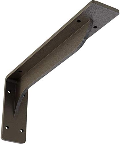 Ekena Millwork BKTM02X12X05EBHDB Steel Bracket Embrey, 2"W x 12"D x 5 1/4"H, Hammered Dark Bronze
