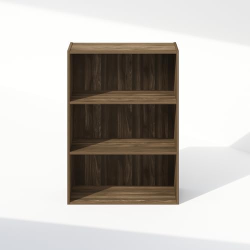 Furinno Simple Book Shelf, 3-Tier Bookshelf, Storage Shelves Bookcase, 9.7 x 23.7 x 31.5, for Living Room, Bedroom, Home