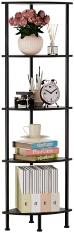 5-Tier Corner Shelf Stand, 52" Industrial Corner Display Rack for Living Room, Bookshelf, Tall Display Shelf, Plant Stan