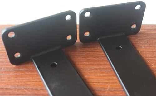 4 Pack - 6 inch Black Hidden L Shelf Bracket (1/5 Inch Thicked) Iron Floating Shelf Brackets Rustic Industrial Metal Bra