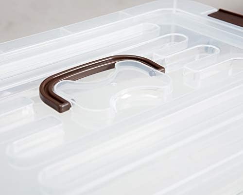 8 Packs Clear Plastic Storage Bins with Lids/Handle, 7 Quart Storage Latch Organize Boxs, Stackable Storage Containers f