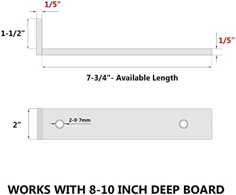 NEODROP 4-Pack 8 Inch Floating Shelf Brackets, Heavy Duty Hidden Shelves Bracket for Kitchen, Nursery, Black Powder Coat