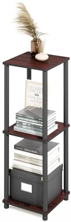 Furinno Turn-N-Tube Set of 2 Toolless 2-Tier Book Shelf, Dark Cherry