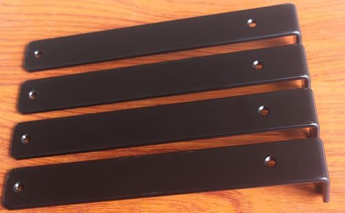 4 Pack - L 5" x H 2" x W1.5, 5mm Thick Black L Shelf Bracket, Iron Shelf Brackets, Metal Shelf Brackets, Floating Shelf,