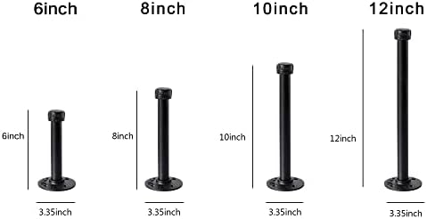 3/4" Industrial Black Iron Pipe Shelf Brackets, Rustic Wall Mounted DIY Shelving Brackets Hanging Custom Pipe Brackets f