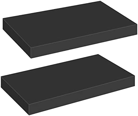 HOOBRO Floating Shelves for Wall, Wall Mounted Shelf Set of 2, 15.7" Hanging Shelf with Invisible Brackets, for Wall Dec