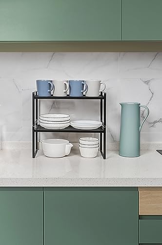 Shantton Cabinet Shelf Organizer, Pantry Shelf Rack, Black 16.1x10.6x7.3