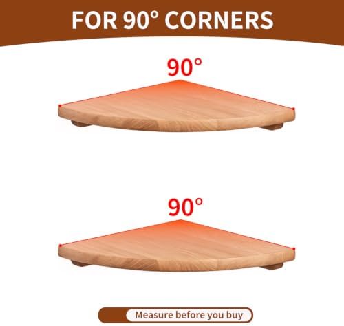 Corner Floating Shelves Set of 2, 9 Inch Solid Wood