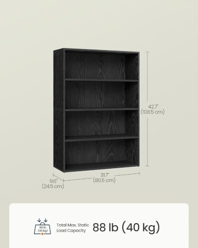 SONGMICS HOME 4-Tier Bookshelf, Shelving Unit