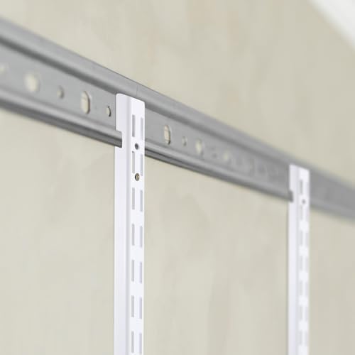 8 Pcs 12 Inch Dual Track Brackets Shelf System Upright Wall Shelving Rail