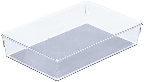 Glad Drawer Organizer Bin, 9x6 - Heavy Duty Clear Plastic Storage Tray for Junk Drawers, Kitchen Utensils, Bathroom Vanity, and Organizing Pantry - BPA Free, Food Safe, Non Slip, 9x6 (Pack of 6)