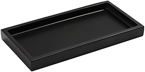 Luxspire Resin Bathroom Tray for Countertop Organizer, Mini, Marble Black