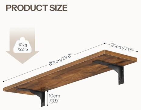 HOOBRO Floating Shelves for Wall, 23.6" Wall Mounted Shelves Set of 2