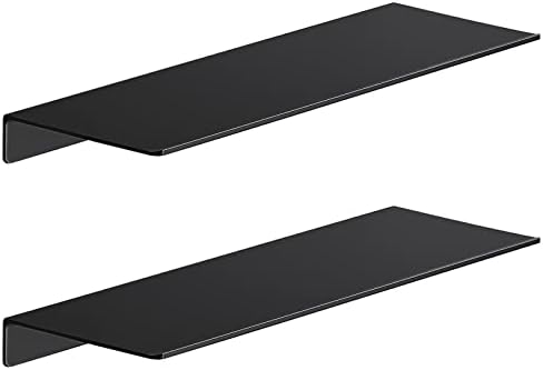 Danpoo 16 inch Metal Floating Shelves for Wall Organizer & Storage, Display Shelves for Bathroom, Living Room, Kitchen, 