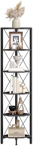 CHOEZON 6-Tier Corner Shelf, Corner Bookcase, 66.9" Tall Vertical Display Rack, Plant Stand, Open Storage Shelf, for Liv