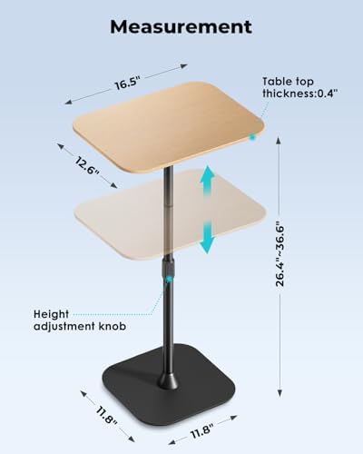 Viozon Floor Laptop Stand for Bed,Laptop Table, Small & Portable Standing Desk with Adjustable Height 26.7"-36.62", Quic